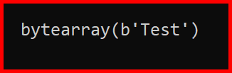 Picture showing the output of the byte array in python